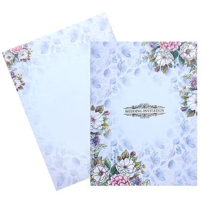 Blue Floral Wedding Invitation Card