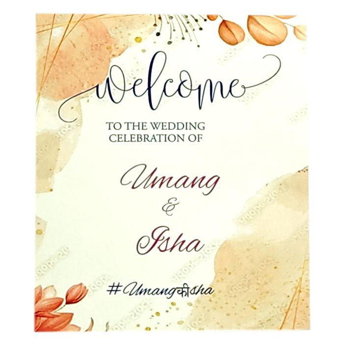 Peach Floral Fold Invitation Card