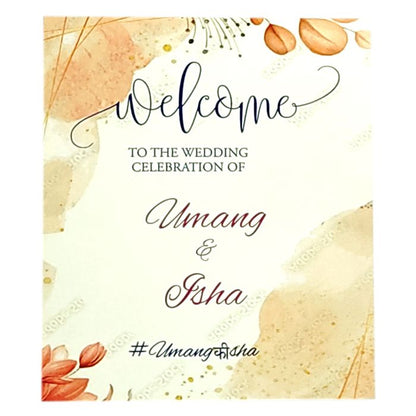 Peach Floral Fold Invitation Card