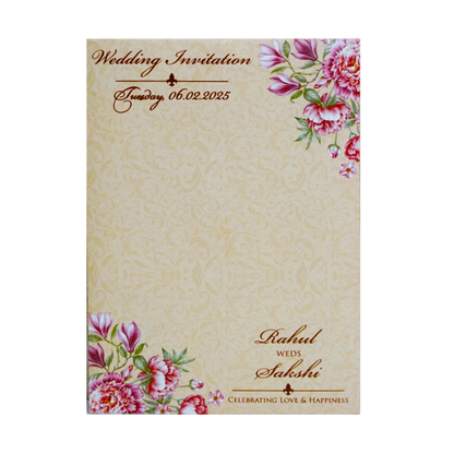Pink Hibiscus Wedding Invitation Card