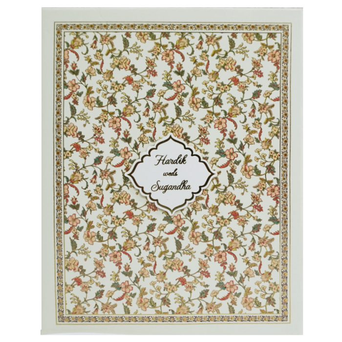 Lime Floral Pattern Marriage Card