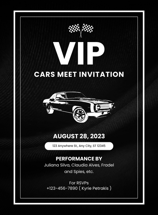 Black Car VIP Event Invitation