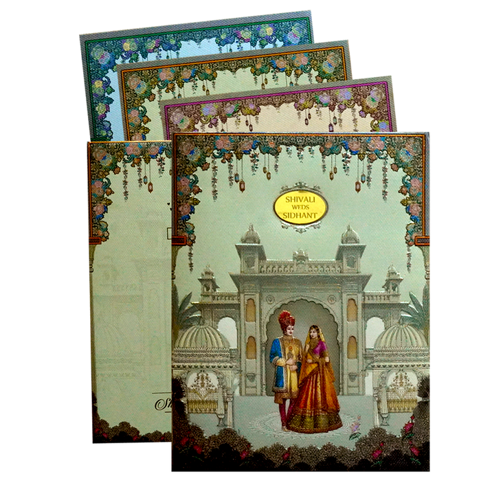 Pista Green Raj Mahal Invitation Card