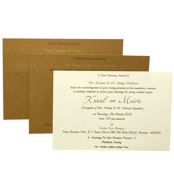 Brown Gold Design Invitation Card