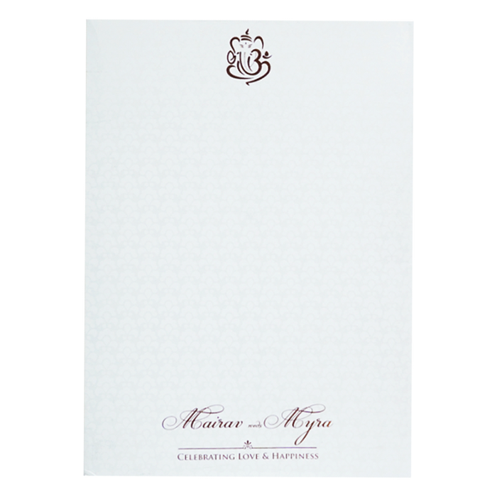 White Door Embossed Wedding Invitation Card