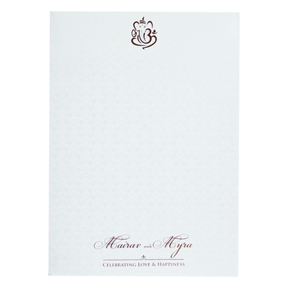White Door Embossed Wedding Invitation Card