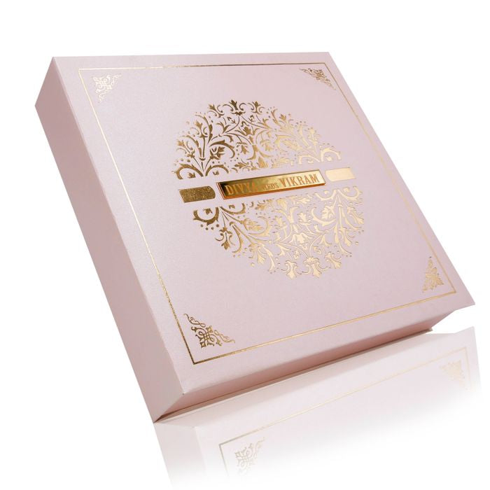 Pink gold foiling sweet box card