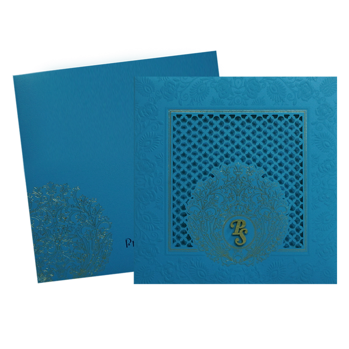 Aqua Blue Premium Invitation Card