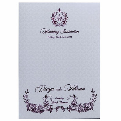 White Floral Single Sheet Invitation Card