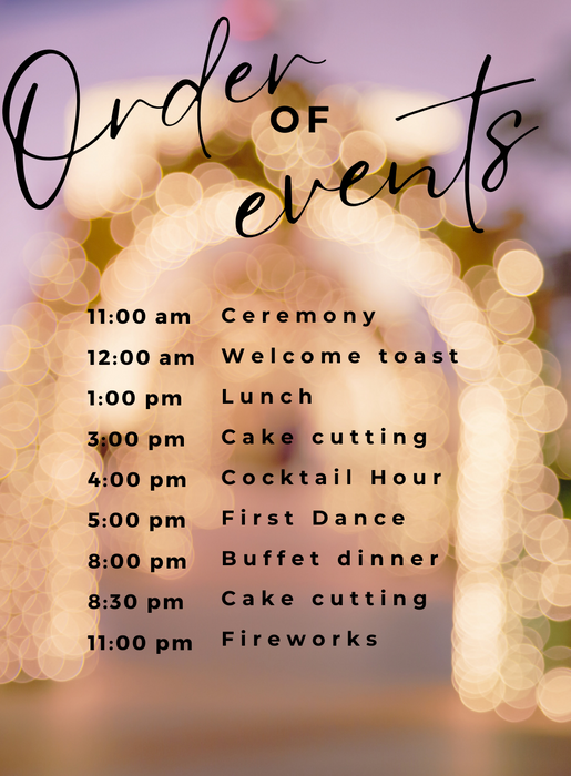 Colorful Photo Wedding Itinerary