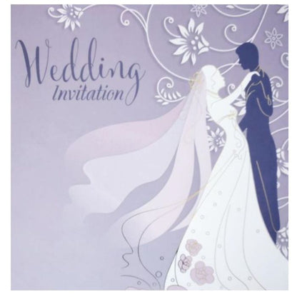 Purple Offset Berry Bride And Groom Wedding Invitation Card-KNBY5404