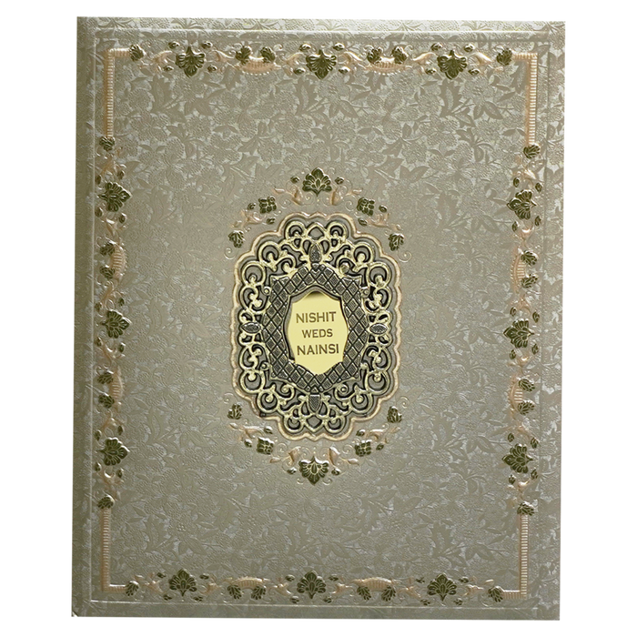 Metallic Green Padded Invitation Card