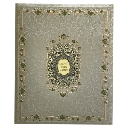 Metallic Green Padded Invitation Card