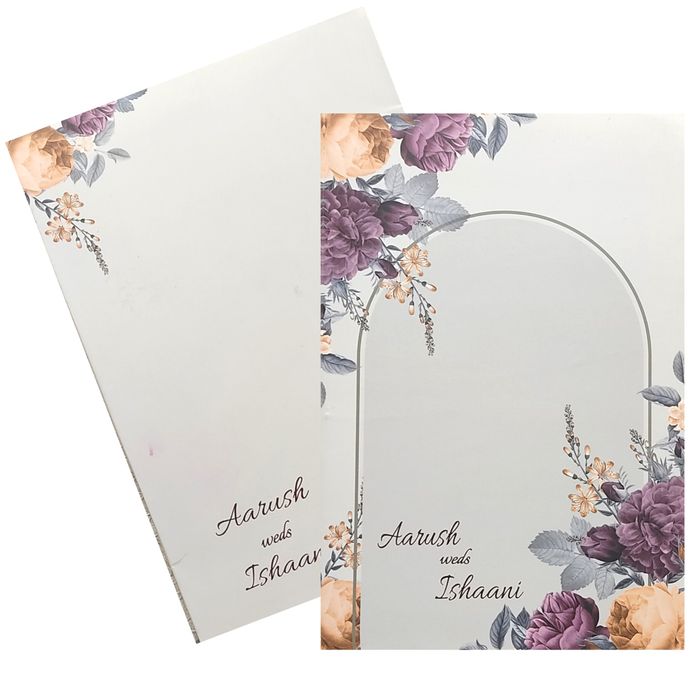 Grey Violet Floral Invitation Card