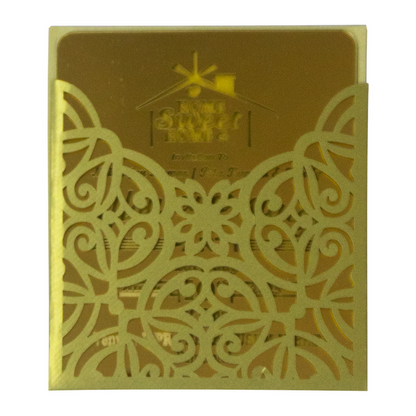 Olive Green Laser Cut Acrylic Wedding Invitation Card