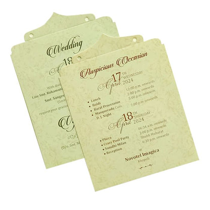 Light Soft Green Laser Cut Invitation