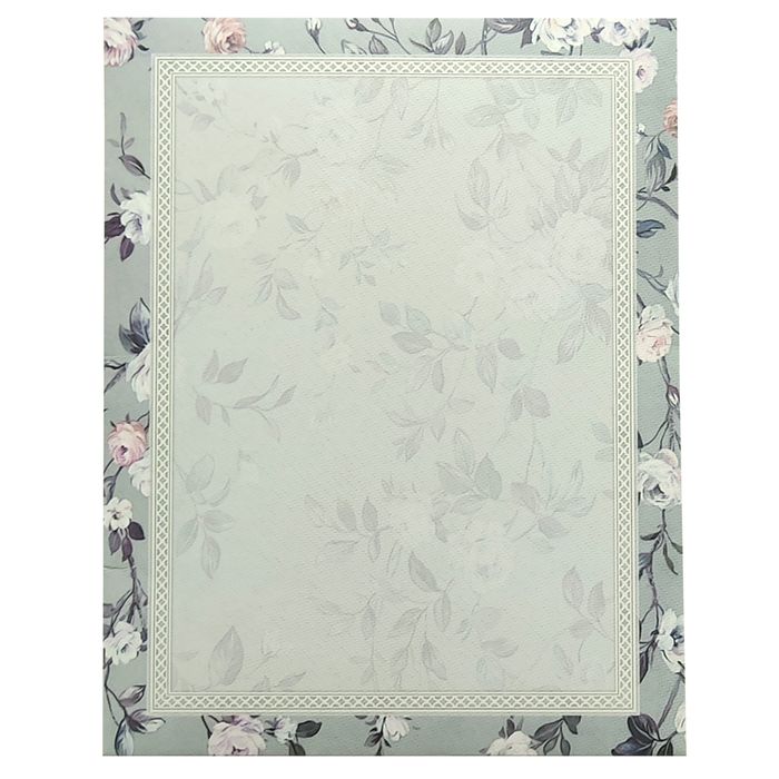 Grey Floral Nameplate Invitation Card