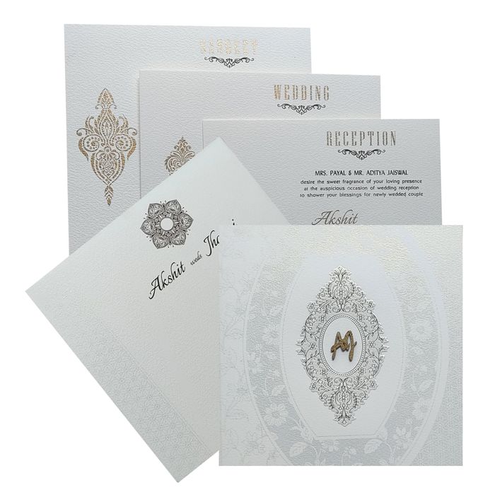 Grey Floral Invitation Card