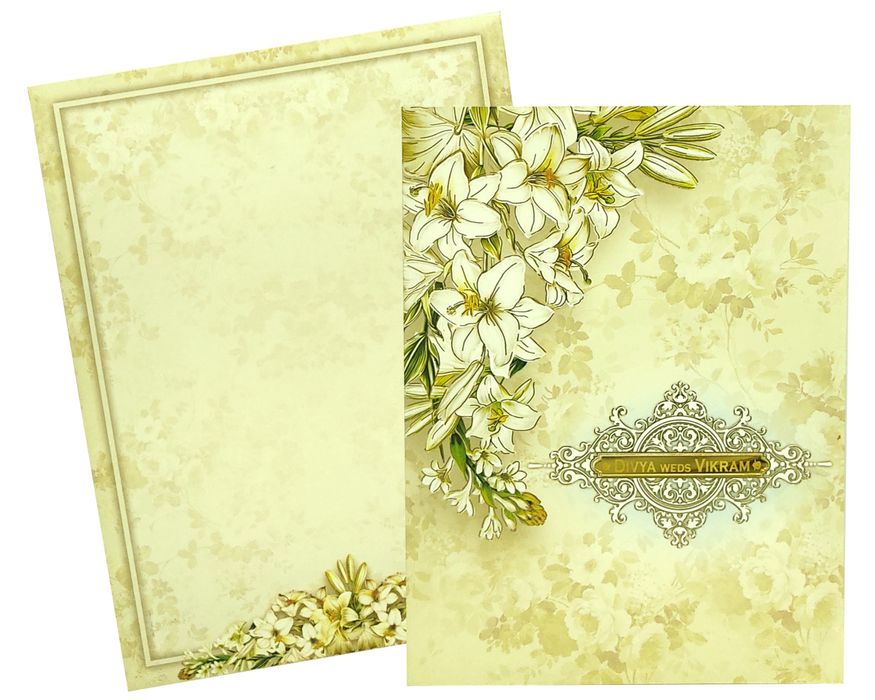 Green Classic White Floral Design With Name Plate-KNKC4047