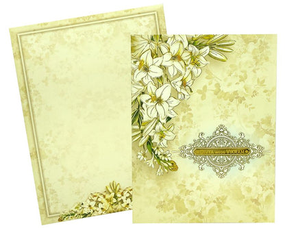 Green Classic White Floral Design With Name Plate-KNKC4047